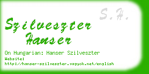 szilveszter hanser business card